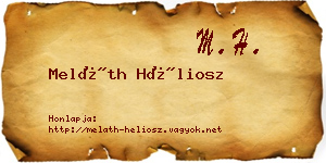 Meláth Héliosz névjegykártya
